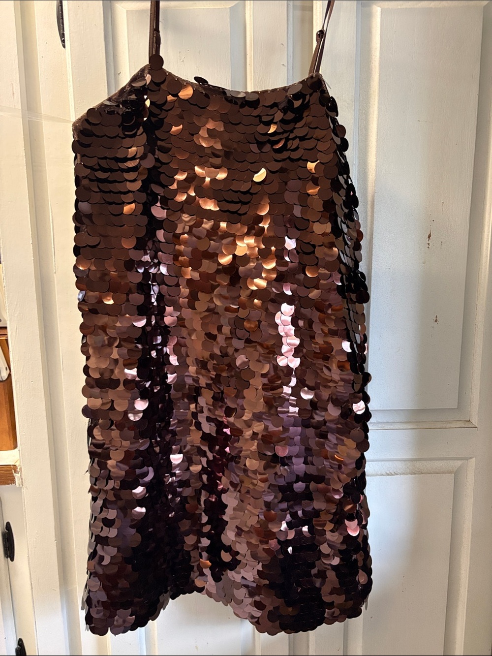 a new day Copper Sequin Mini Skirt